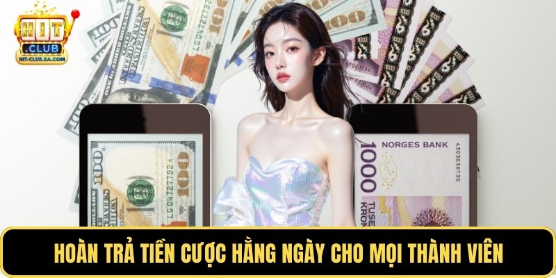 Hoàn trả tiền cược hằng ngày cho mọi thành viên